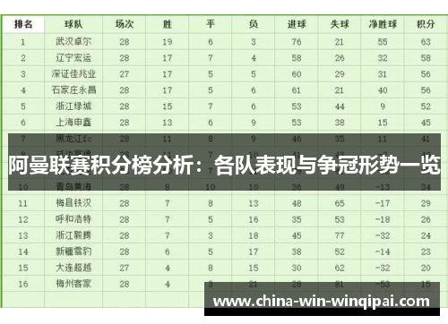 阿曼联赛积分榜分析：各队表现与争冠形势一览